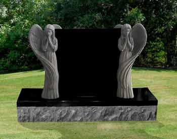 Double Praying Angel Headstone