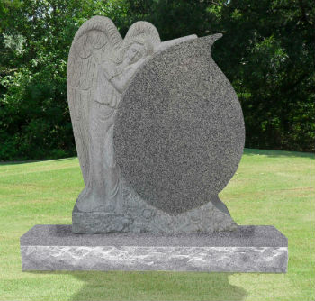 Leaning Angel on Tear Drop Headstone