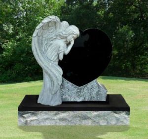 Single Angel Heart Headstone 2