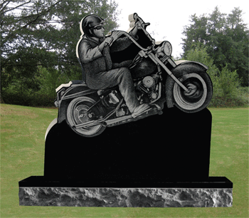 Harley Rider Headstone 4