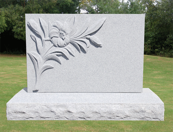 Carved Lily Headstone