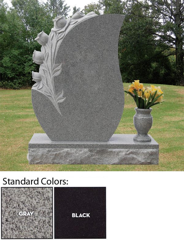 gravestone with roses