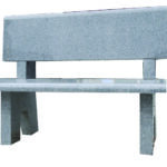 Memorial Bench with Flat Back Granite bench features a sleek design with a gray finish, showcasing standard colors available: gray and black. Ideal for outdoor settings.