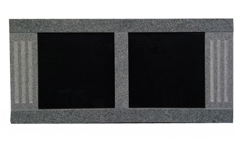 2 Niche Cremation Memorial Base with Fluted cremation
