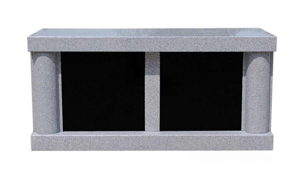 2 Niche Cremation Memorial Base with Round Columns cremation