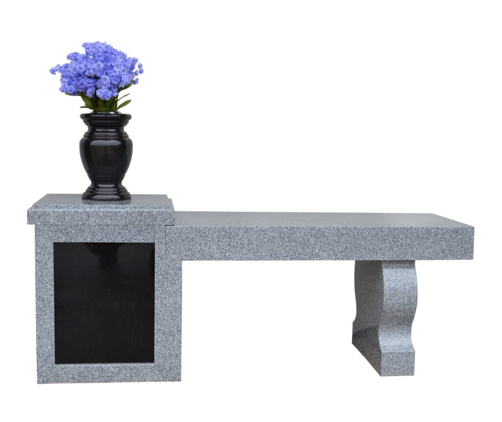 Cremation Bench with Pedestal Leg Cremation Bench with Optional Vase