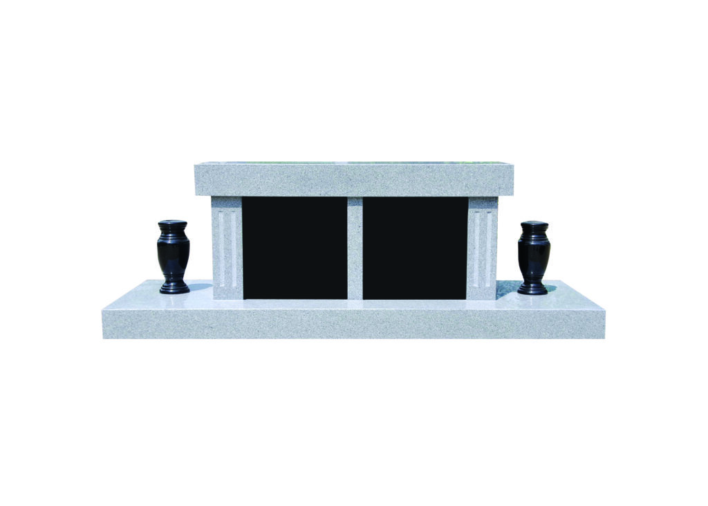 2 Niche Cremation Bench Deluxe with Dividing Wall Dividing cremation