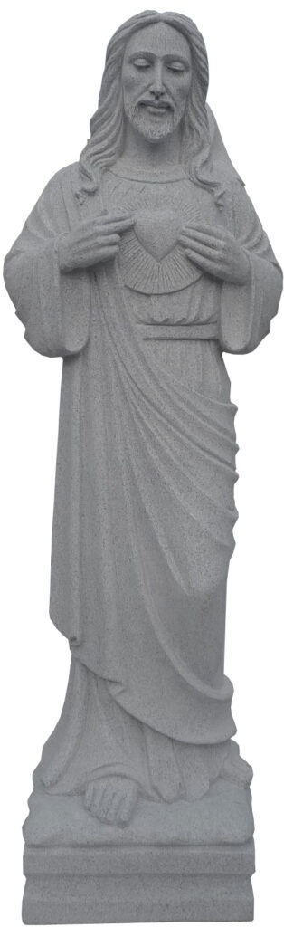 Sacred Heart of Jesus A statue in gray