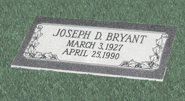 Granite Marker with Scroll and Ivy