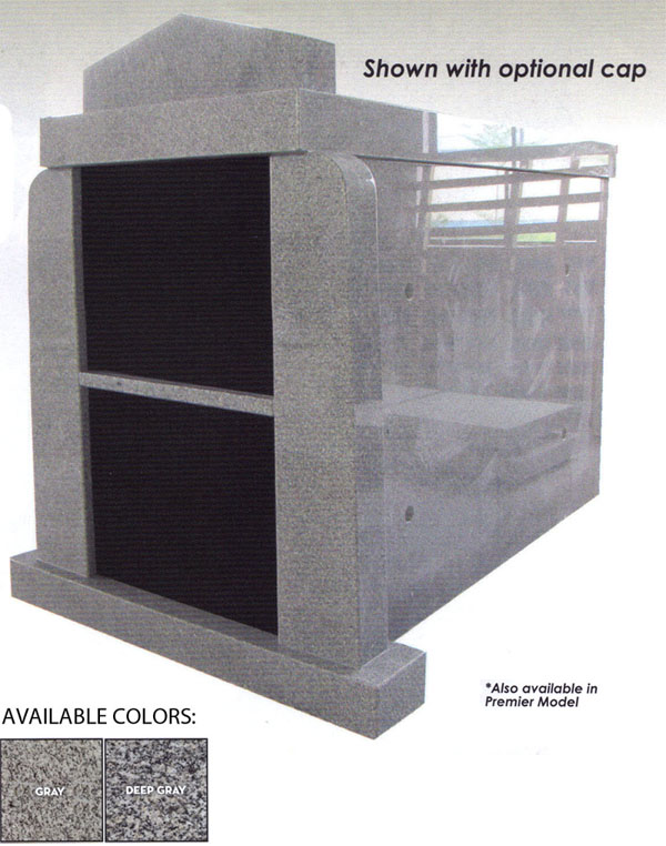 Flat Top Two Crypt Vertical Family Mausoleum