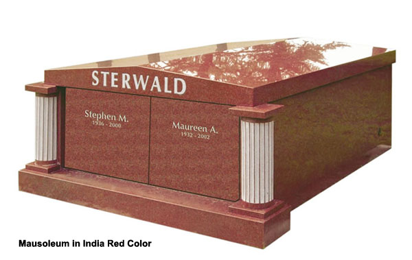 Roof Top Two Crypt Family Mausoleum with Large Fluted Columns
