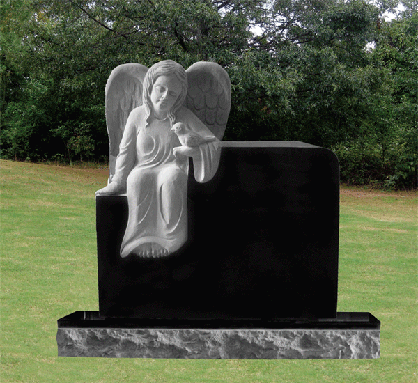 Sitting Angel Headstone