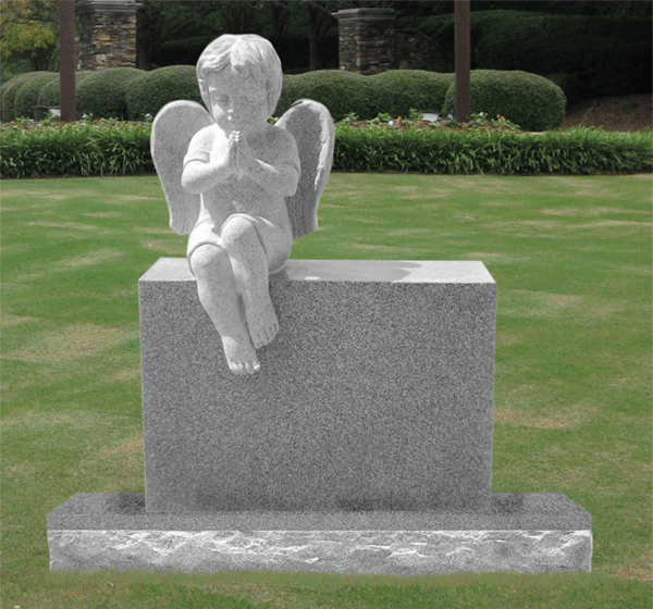 Sitting Cherub Angel Headstone