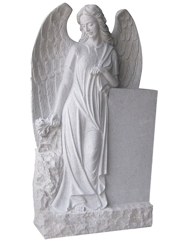 Standing Angel with Pedestal Headstone