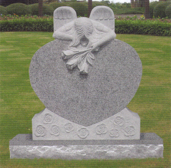 Weeping Angel Heart Headstone